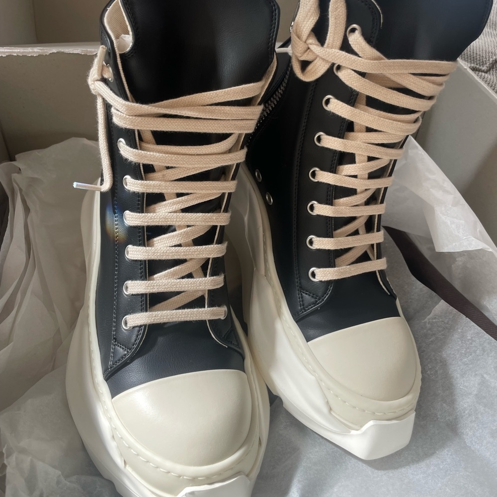 RICK OWENS DRKSHDW Black Abstract High-Top Sneakers